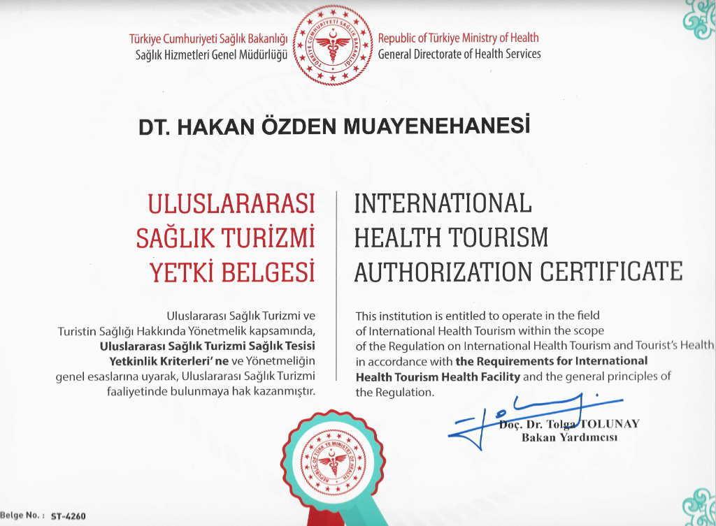 Uluslararası Sağlık Turizmi Yetki Belgesi
